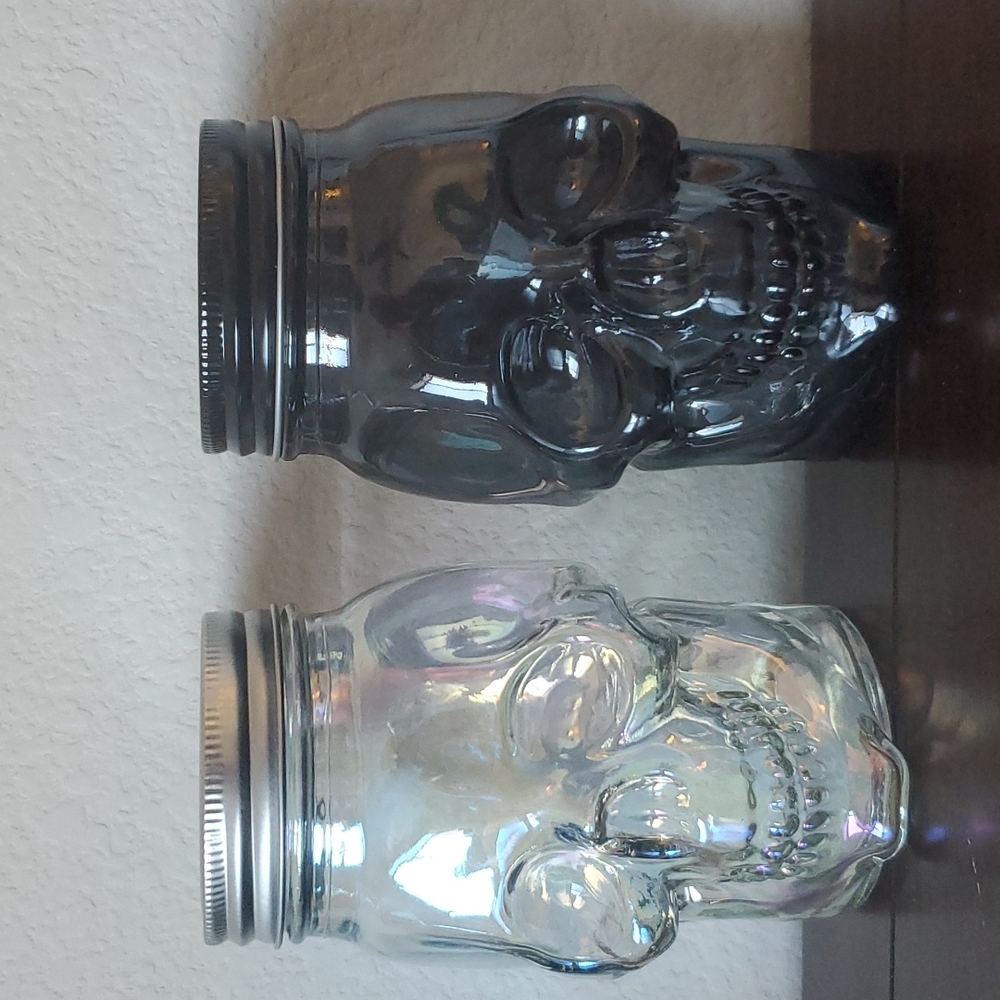 Target & Bullseyes Playground Halloween 2022. Set of glass Skull jars. B…